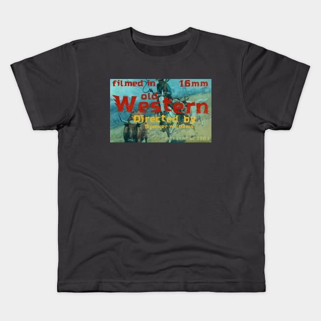 Vintage old western movie poster Kids T-Shirt by SpaceWiz95